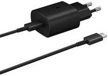 Laadija Samsung EP-TA800EBE koos USB-C kaabliga EP-DA705BBE, 25W, must