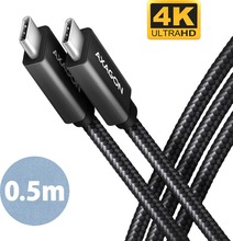 USB-C kaabel Axagon BUCM32-CM05AB, 0.5 m, must