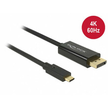 Kaabel USB-C/DisplayPort Delock 85256, 2 m, must