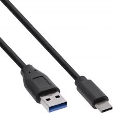 Kaabel USB-A/USB-C Inline 35717, 0,3 m, must