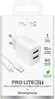 Seinalaadija Puro PROLITE 10W, 2x USB-A + USB-A-USB-C kaabel, 1,2 m, valge
