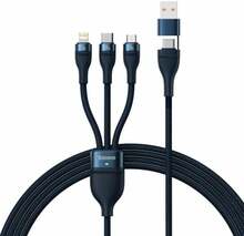 3in1 kaabel Baseus Flash Series II, USB-C + micro USB + Lightning, 1,2 m, sinine