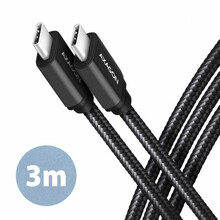 USB-C kaabel Axagon BUCM3-CM30AB, 3 m, must