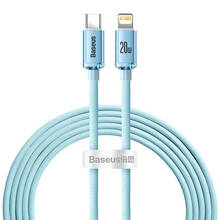 Kaabel USB-C/iP Baseus Crystal Shine CAJY001403, 2 m, sinine