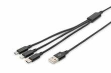 Kaabel 3in1 Digitus AK-300160-010-S, 1 m, must