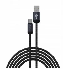 Kaabel USB-A/USB-C Devia Gracious EC649, 1 m, must