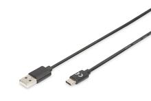 Kaabel USB-C Assmann AK-300154-010-S, 1 m, must