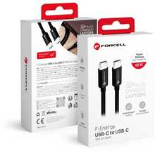 USB-C kaabel Forcell F-Energy C338, 3 m, 60W, 3A, must