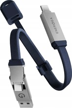 Kaabel USB-C/USB-A Energea Sheath Key 2-in-1, 15 cm, sinine