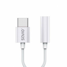 Adapter USB-C/3.5 mm Savio AK-51, valge