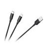Kaabel USB-A/USB-C/Lightning Cabletech 2in1, 1 m