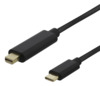 Kaabel USB-C - miniDisplayPort Deltaco USBC-DP102-K, 1 m, must