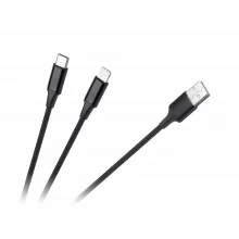 Kaabel USB-A/USB-C/Lightning Cabletech 2in1, 1 m