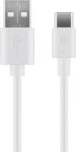 Kaabel USB-C Goobay, 1 m, valge