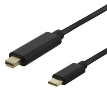 Kaabel USB-C - miniDisplayPort Deltaco USBC-DP102-K, 1 m, must