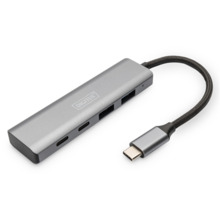 USB-C jagaja Digitus DA-70245, 4 porti, hall