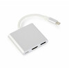 Adapter USB-C/HDMI/USB3/USB-C Gembird A-CM-HDMIF-02-SV, 0.07 m, hõbe