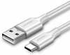 Kaabel USB-A/USB-C Ugreen 60119, 0,25 m, valge