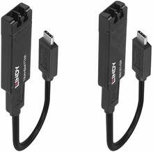Pikendusadapter USB-C Lindy 43312, 100 m, fiiberoptiline, must