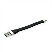 Kaabel USB-A/USB-C Roline 11.02.9014, 0.11 m, must