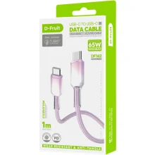 Kaabel USB-C D-Fruit DF162, 1 m, 65 W, lilla