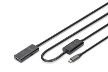 Pikenduskaabel USB-C/USB-A Digitus DA-73111, 10 m, must
