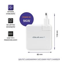 Laadija Qoltec 51709, 96W, USB-C PD, valge