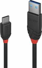 Kaabel USB-A/USB-C Lindy 36916, 1 m, must