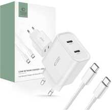Seinalaadija Tech-Protect C20W PD 20W 2x USB-C koos USB-C kaabliga, valge