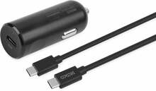 Autolaadija Deltaco USBC-CAR125, 20W, 1 m, must