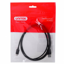 Kaabel USB-A/USB-C Unitek, 1.5 m, must