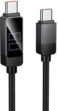 Kaabel USB-C Hoco U154, 60 W, 3 A, 1 m, must