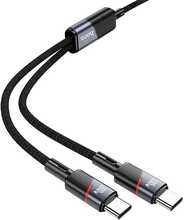 Kaabel USB-C Hoco U139 2in1, 1,2 m, 5A 100W, must