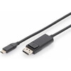 Adapter USB-C/DisplayPort Digitus AK-300333-020-S, 2 m, must