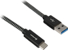 Kaabel USB-A/USB-C Sharkoon, 1 m, must/hall