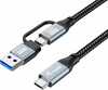 Kaabel USB-C - USB-A Equip 128431, 3.2 Gen 2x2, PD 100W, 1 m, must