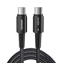 Kaabel USB-C Essager EXCTT1-CG01, 1 m, must