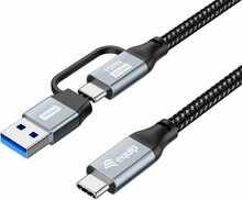 Kaabel USB-C - USB-A Equip 128431, 3.2 Gen 2x2, PD 100W, 1 m, must