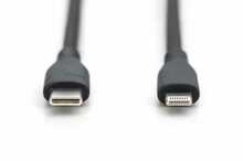 Kaabel USB-C/Lightning Digitus, 1 m, must