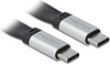 Kaabel USB-C Delock, 22 cm, must/hõbe