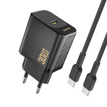 Laadija USB-C Dudao A27PCEU PD 30W GaN, must, USB-C kaabel 1 m