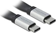 Kaabel USB-C Delock, 22 cm, must/hõbe