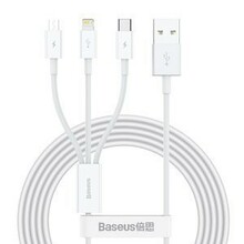 Kaabel 3in1 Baseus Superior Series CAMLTYS-02, 1,5 m, valge