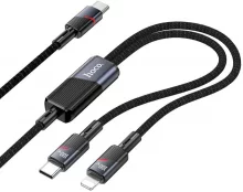 Kaabel USB-C + Lightning Hoco U139, 1,2 m, 5A 100W, must