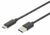 Kaabel USB-C/USB-A Assmann AK-300148-030-S, 3 m, must