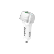 Autolaadija Energizer Ultimate, USB-C ja USB-A, 38W, valge/hõbe