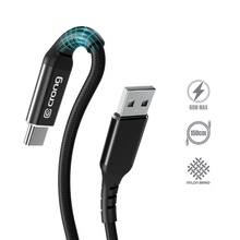 Kaabel USB-C/USB-A Crong Armor Link, 150 cm, must