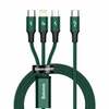 Kaabel 3-in-1 Baseus CAMLT-SC06, 1,5 m, roheline