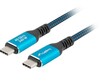 USB-C kaabel Lanberg, 1,5 m, 240 W, 60 Hz, must/sinine