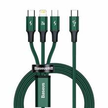 Kaabel 3-in-1 Baseus CAMLT-SC06, 1,5 m, roheline